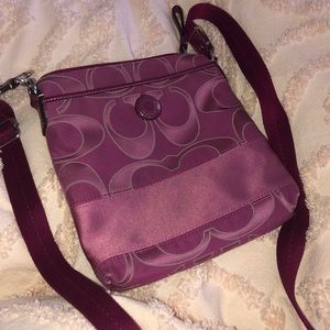 purple coach purse